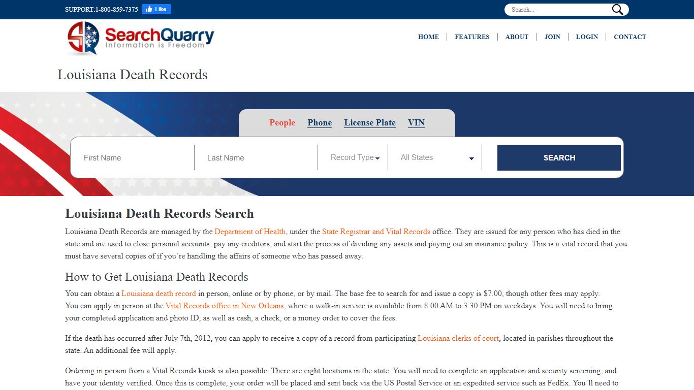 Free Louisiana Death Records | Enter a Name to View Death Records